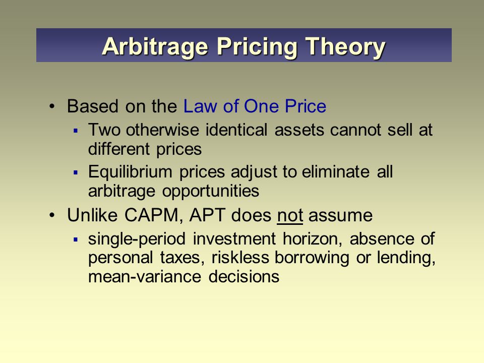 Comparison of capm and apt theories